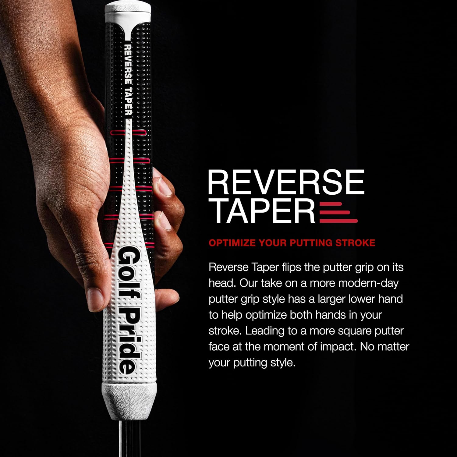 Golf Pride Reverse Taper Putter Grip - Putter Golf Grip with Dimpled Texture & Soft, Tacky Surface