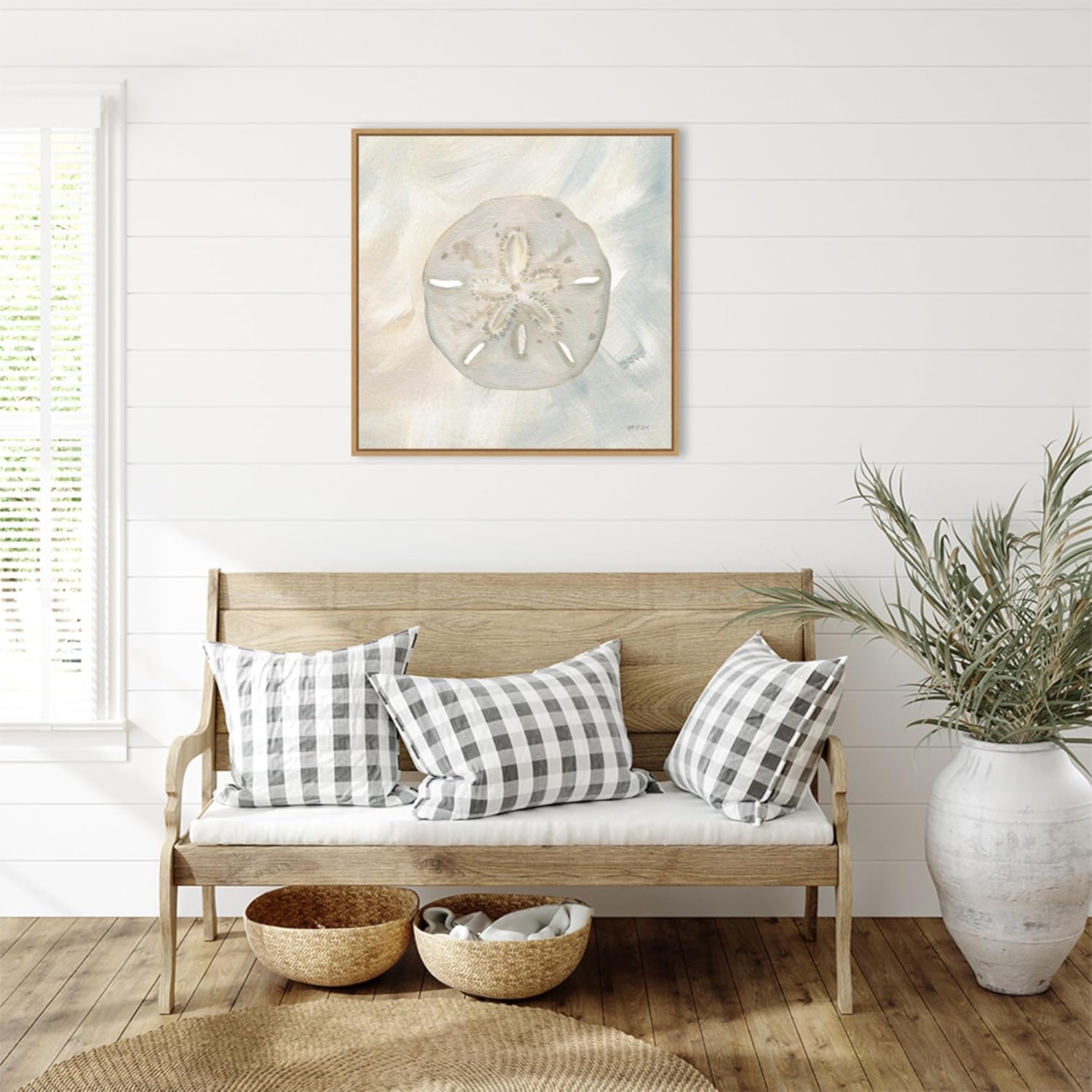 Amanti Art Framed Canvas Wall Art 30x30 Sandollar I by Yvette St. Amant, Framed Wall Art Canvas, Beach Artwork, Modern Decor, Large Poster Painting for Living Room, Bedroom, Bathroom, Kitchen, Office