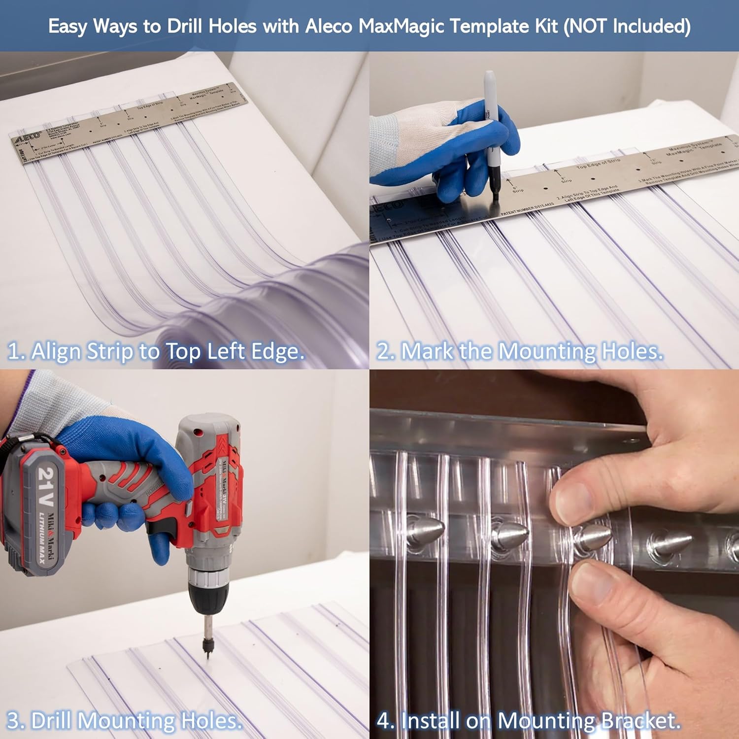 Awoco 477217 Stainless Steel MaxMagic Template Kit, 16-1/2"L x 2-3/8"W, for Simplifying The Process of Cutting Bulk Roll into Strips, Made in USA by Aleco