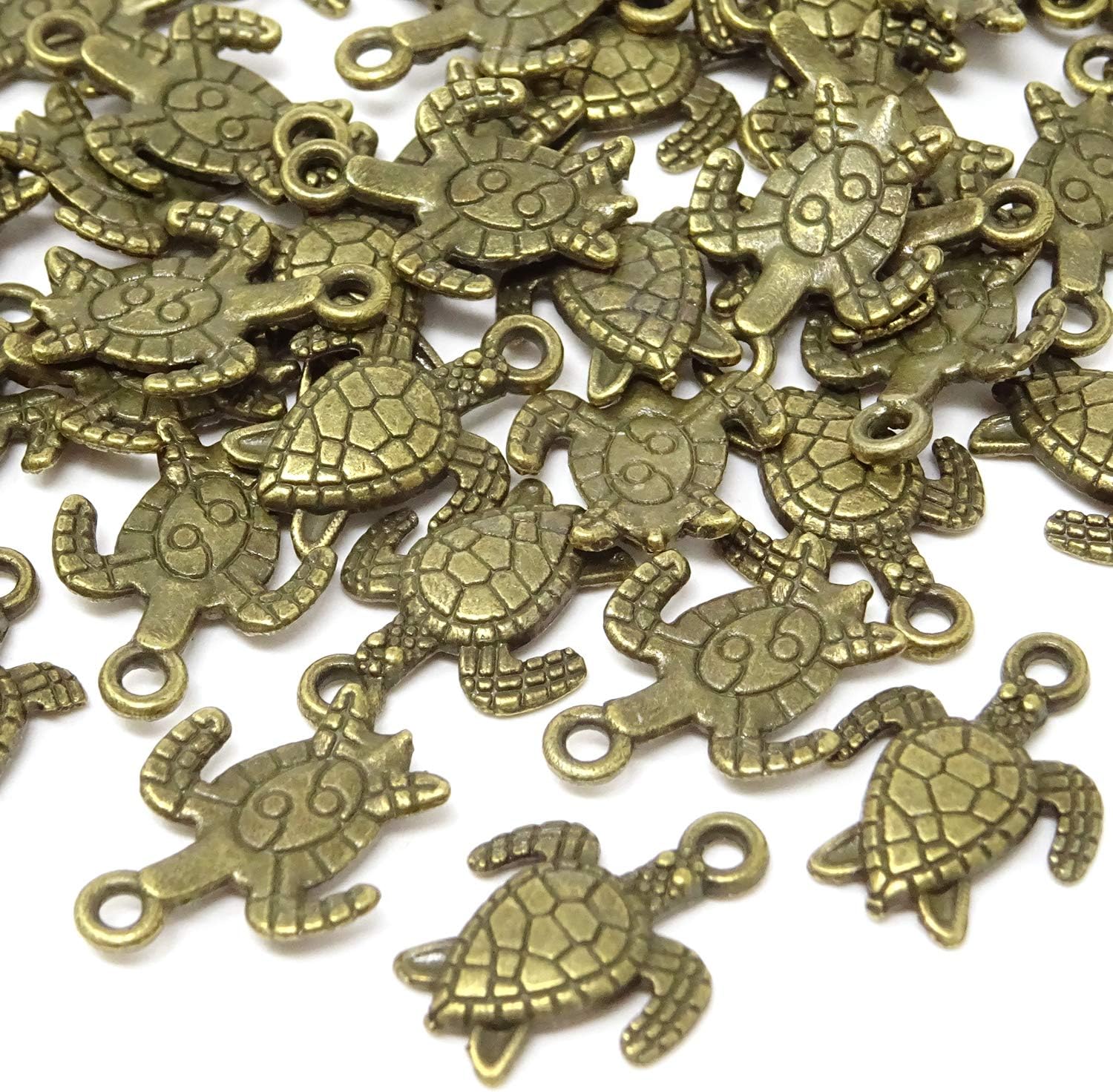 Honbay 50PCS Alloy Tortoise Charms Pendants, DIY Craft Jewelry Making Accessory, 16x12mm - Image 5
