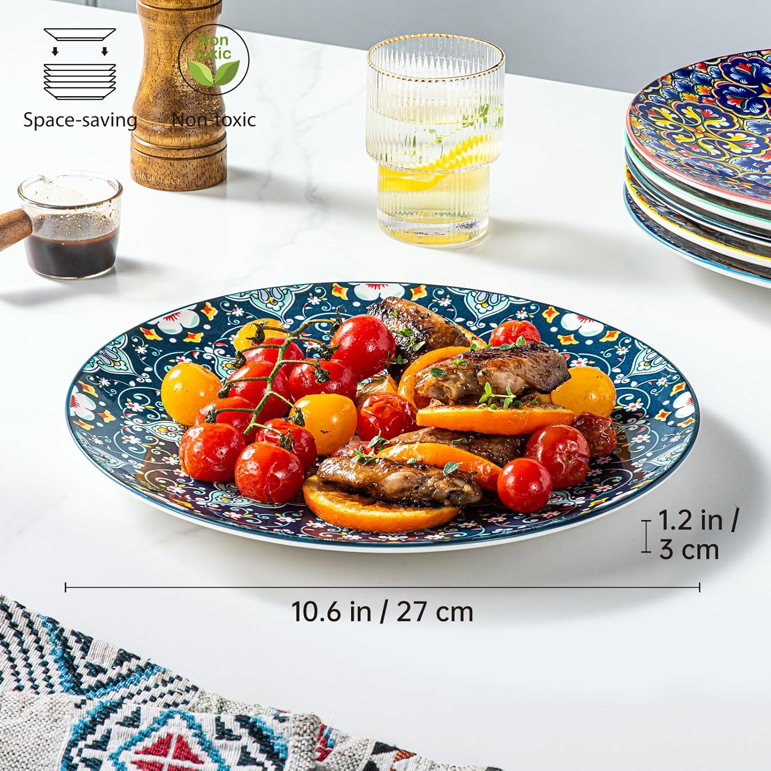 HENXFEN LEAD Salad Plate Set, 6-Piece Colorful UK Ubuy