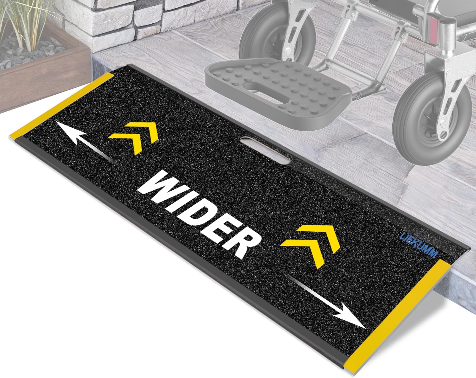 LIEKUMM 81 x 30 cm Portable Wheelchair Ramp, 315 kg Capacity Threshold Ramp
