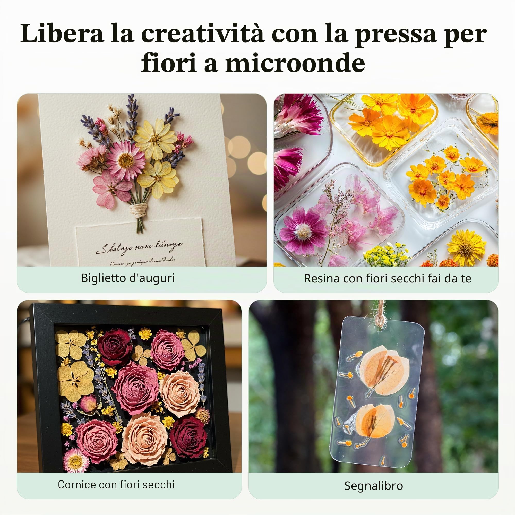 Aboofx Spremiagrumi per forno a microonde, 16 x 16 cm, kit per pressa per fiori e foglie, per fai da te, artigianato, regalo di Natale