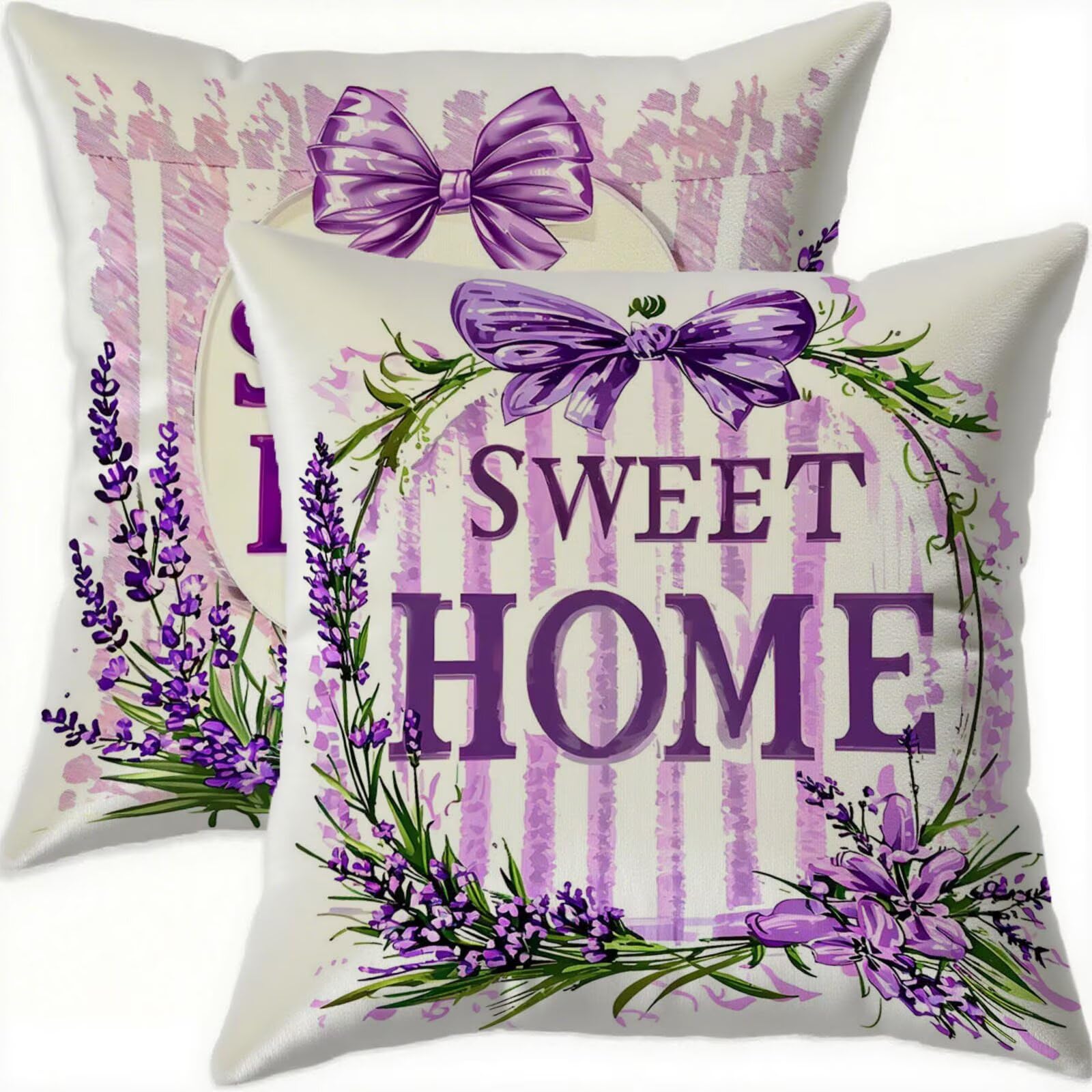 Housse coussin violet 75x75 velours imperméable lot de 2 pour déco de balcon