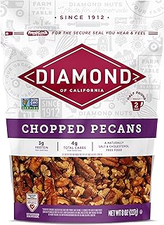 Diamond of California Chopped Pecans for Baking, Snacking and Salads, 24 oz. Total / 8 oz. Each (3 Pack)
