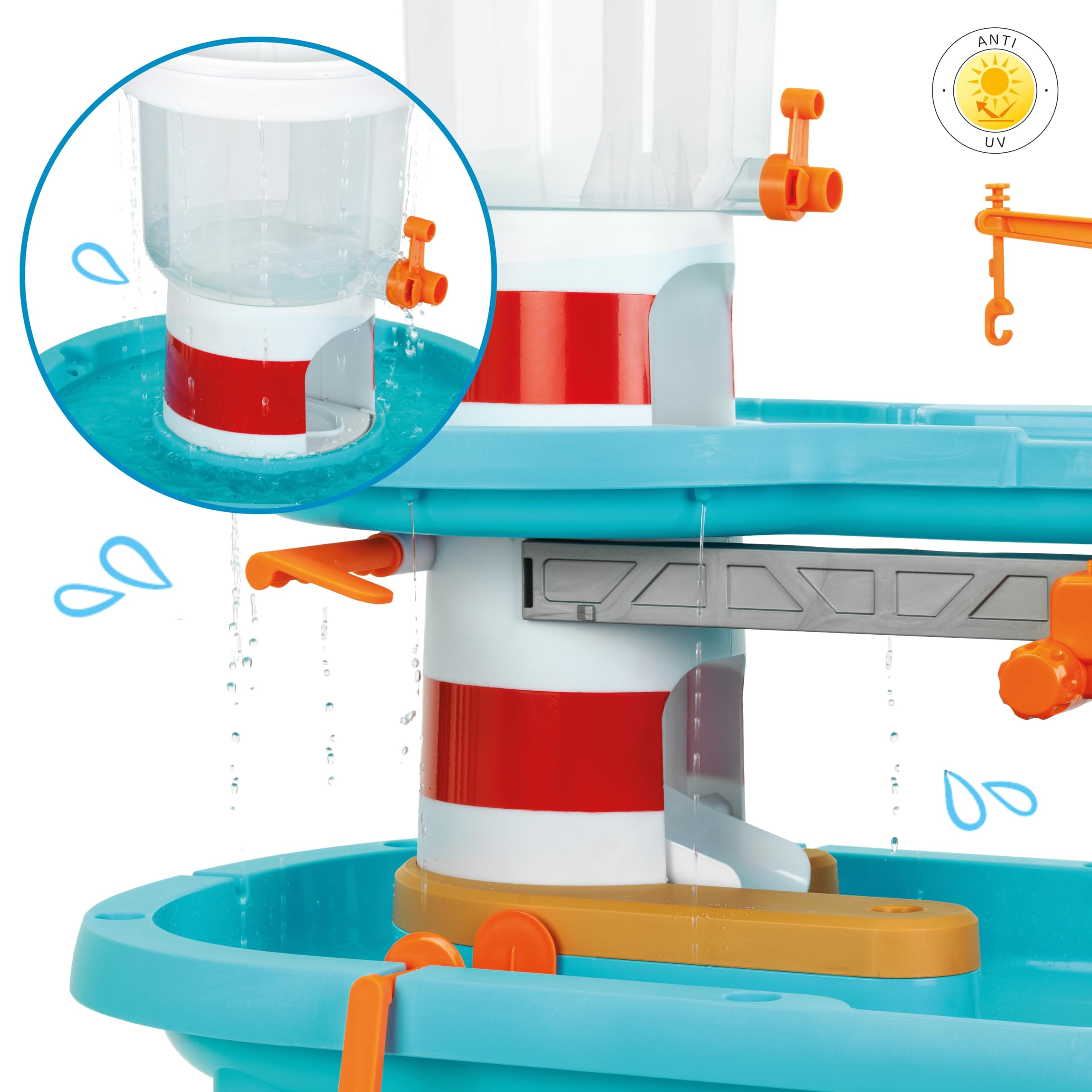 Theo Klein 7715 Aqua Action Lighthouse Wasserspieltisch XXL | Interaktiv & Motorik-Spielzeug | Spielzeug für Kinder ab 3 Jahren