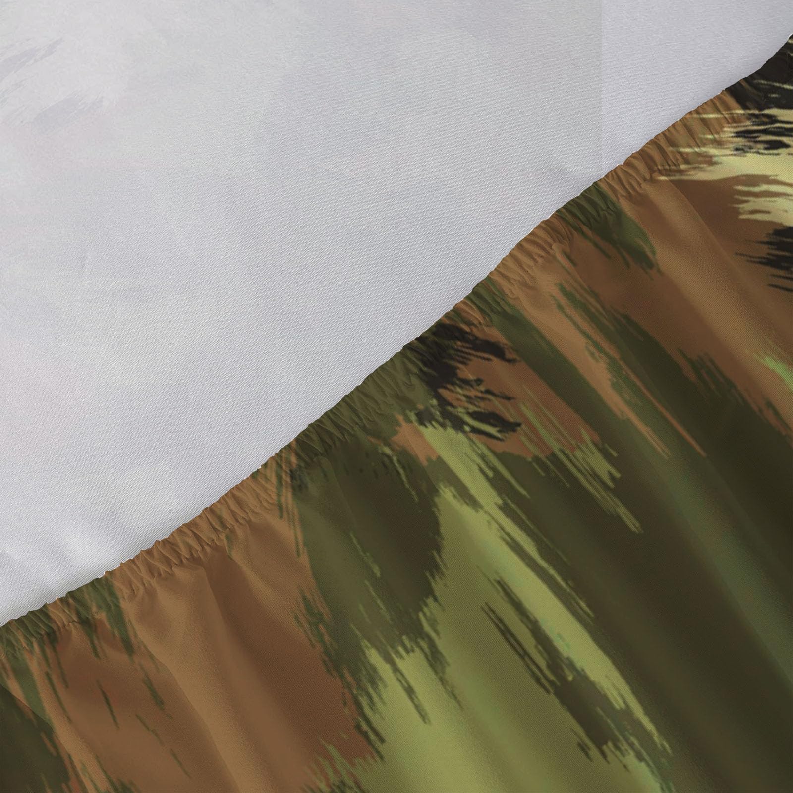 Sábanas 200X190/200Cm - Juego De Sábanas 3 Piezas Estampadas Grafiti De Camuflaje - Microfibra Suave Transpirable - Sábana Bajera Ajustable - Ropa De Cama Pintura Al Óleo Abstracta (Verde Militar)