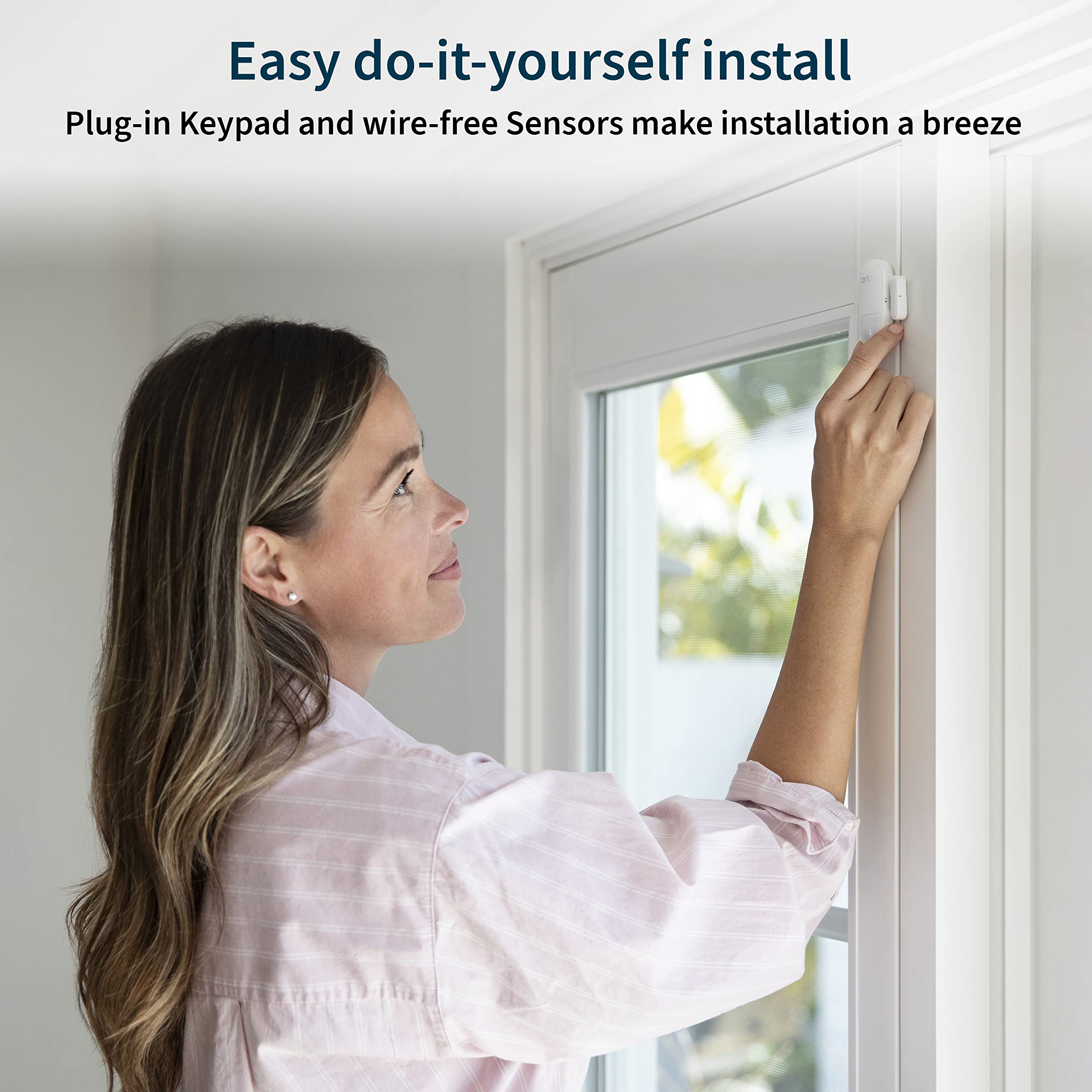 Arlo Sistema de seguridad para el hogar, sistema de alarma con concentrador de sensor de teclado con cable, 5 sensores 8 en 1 y letrero de patio, no requiere contrato, instalación de bricolaje, color