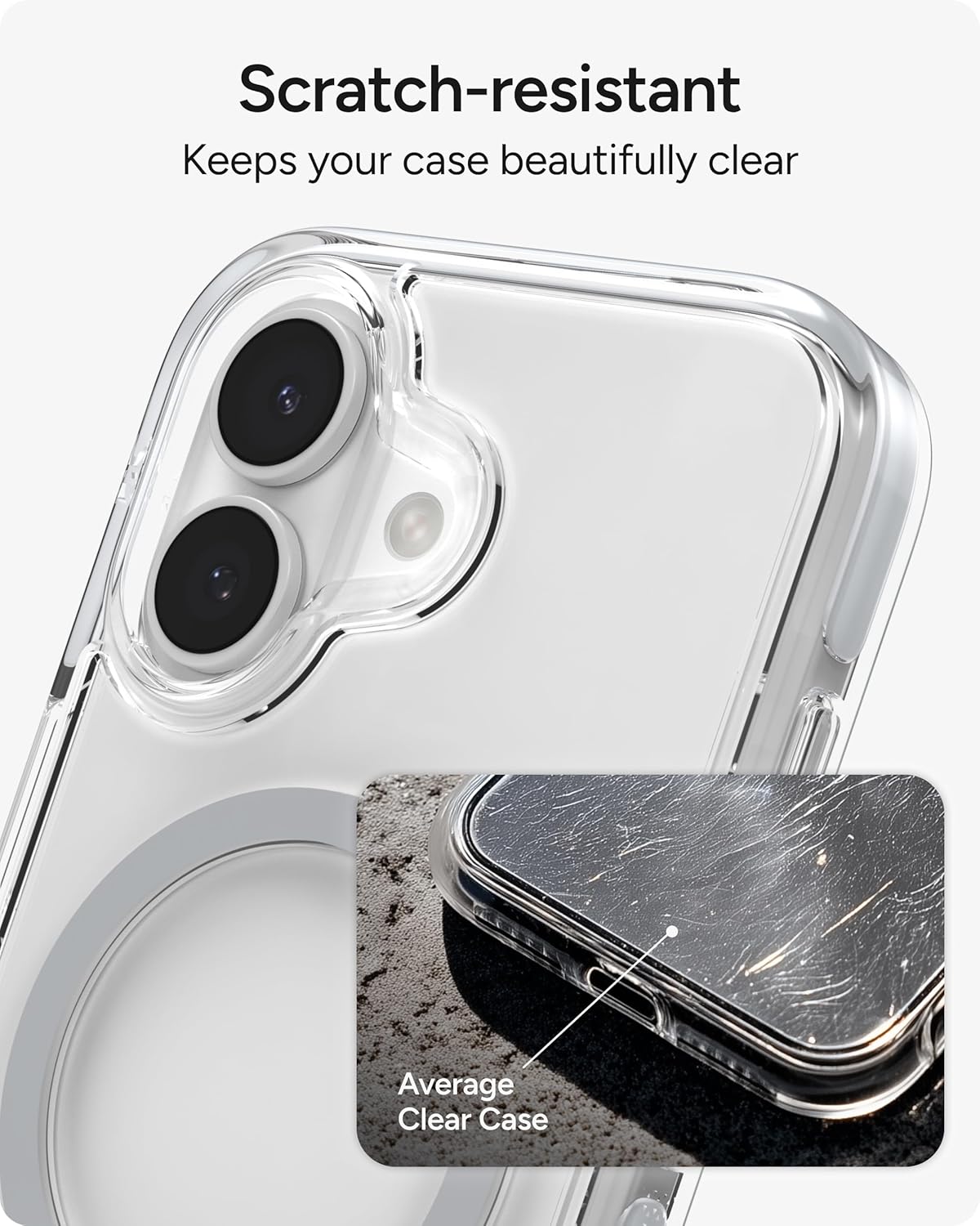 ZAGG Santa Cruz Snap Case with Kickstand for iPhone 17 - Silver, Drop Protection (13ft/4m), MagSafe Charging Compatible, ClearGuard Anti-Yellowing Technology, Scratch Resistant Phone Case - Image 8