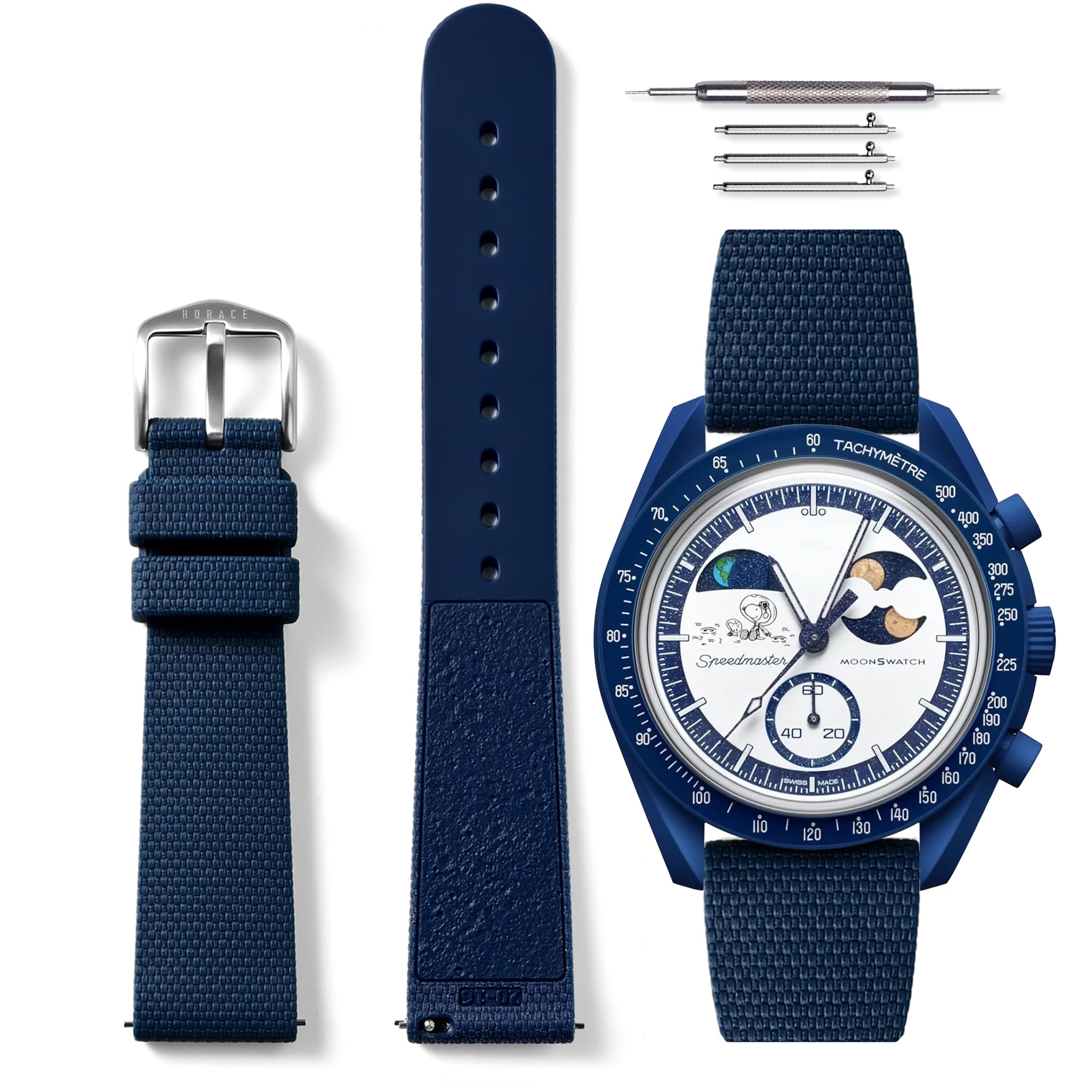 HORACE Cinturino universale in silicone liquido da 20 mm a sgancio rapido compatibile con Omega x Swatch MoonSwatch