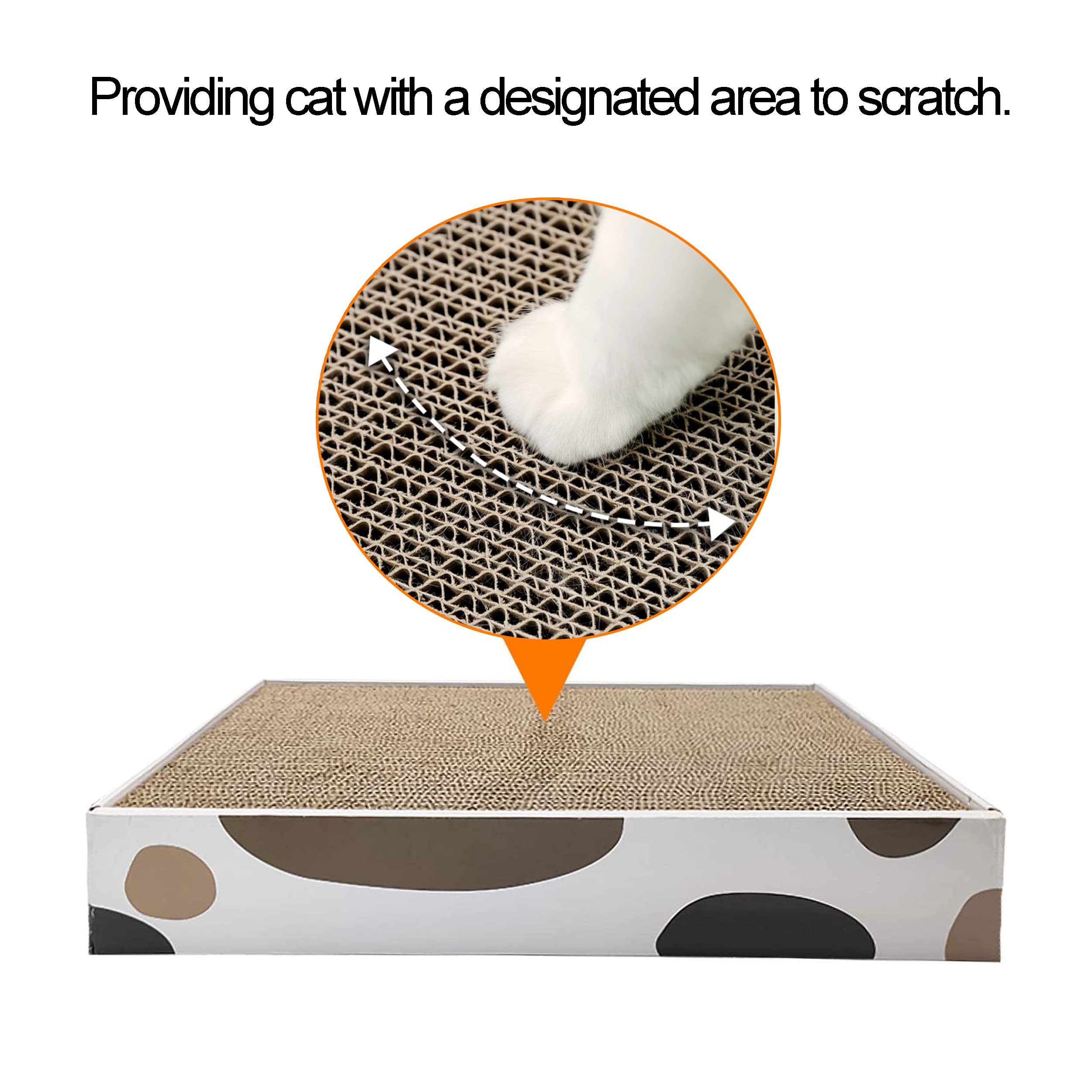 3 Packs Cat Scratcher Pad with Cat Box,Durable Cat Scratcher Cardboard Refill,3 in 1 Recyclable Cardboard Cat House Suitable for Cats to Rest,Grind Claws and Play,Reversible Scratch Box 17"x10" 4