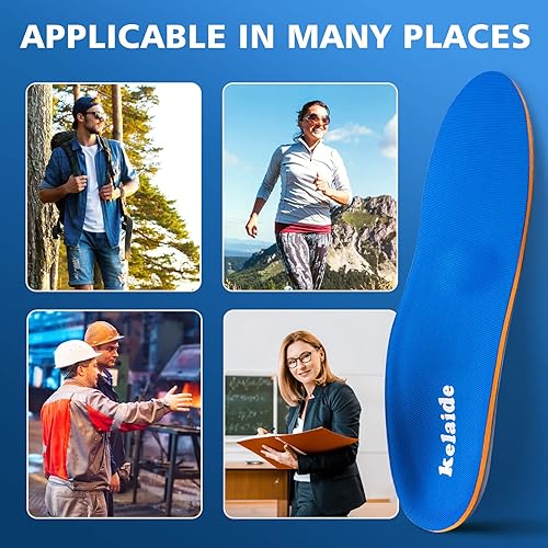 Miniatura 6 de Kelaide Plantillas de soporte de arco para aliviar la fascitis plantar, cómodas inserciones ortopédicas para pies planos, dolor de pies, pronación,