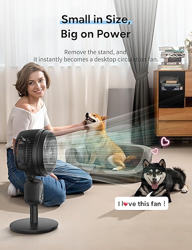 Miniatura 7 de Ventilador para dormitorio, ventiladores de pedestal oscilantes inteligentes de 90 + 90, ventiladores de pie para el hogar, 12 velocidades, 4 modos,