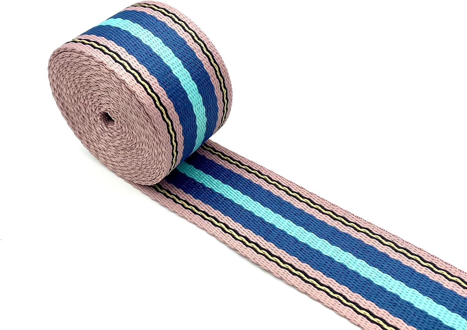 Stripe Webbing Ribbon 1 1/2 inch (38mm) Polyester-Cotton Blend Strap Replacement 5 Yards ZE60