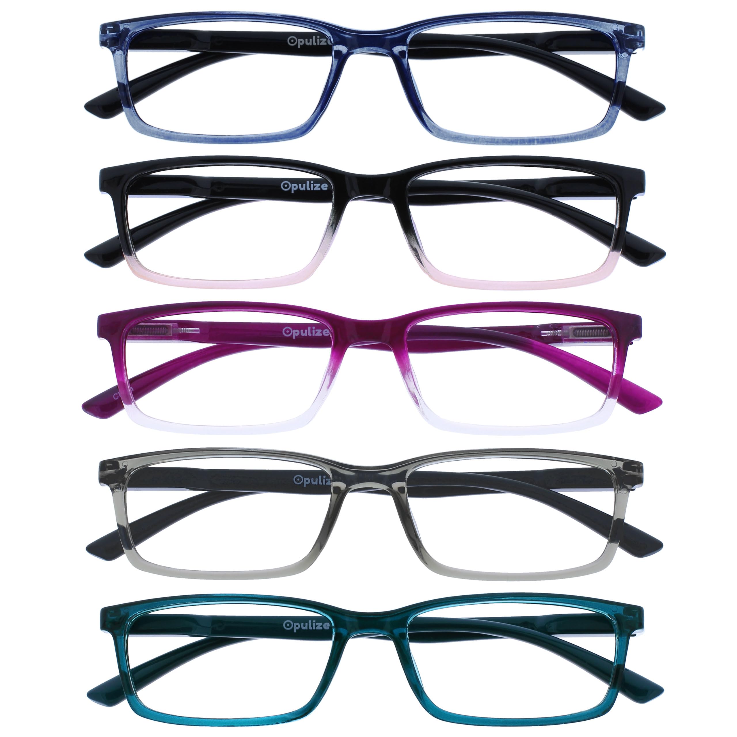 OPULIZE See Gafas Lectura Filtro Luz Azul x3 Estrecha Bisagras de Resorte Mejoran Sueño Reducen Dolor de Cabeza Ordenador Videojuegos Antirreflejante Azul Morado Turquesa Hombre Mujer BBB9-35Q +2.00 — view 24