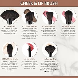 Docolor Makeup Brushes Set Professional 30Pcs Obsidian Makeup Brushes Premium Synthetic Powder Kabuki Foundation Contour Blush Concealer Eye Shadow Blending Eyeliner Crease Eyebrow Make Up Brush Kit