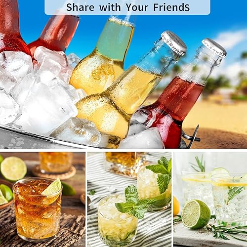 Miniatura 6 de Juego de 2 bandejas para cubitos de hielo, fácil liberación, 15 moldes flexibles de silicona para cubitos de hielo con tapa extraíble, bandejas de