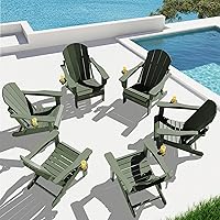 Vista 125 de SERWALL - Silla plegable Adirondack para patio, jardín, exterior, resistente a la intemperie, sillas para hoguera, color naranja