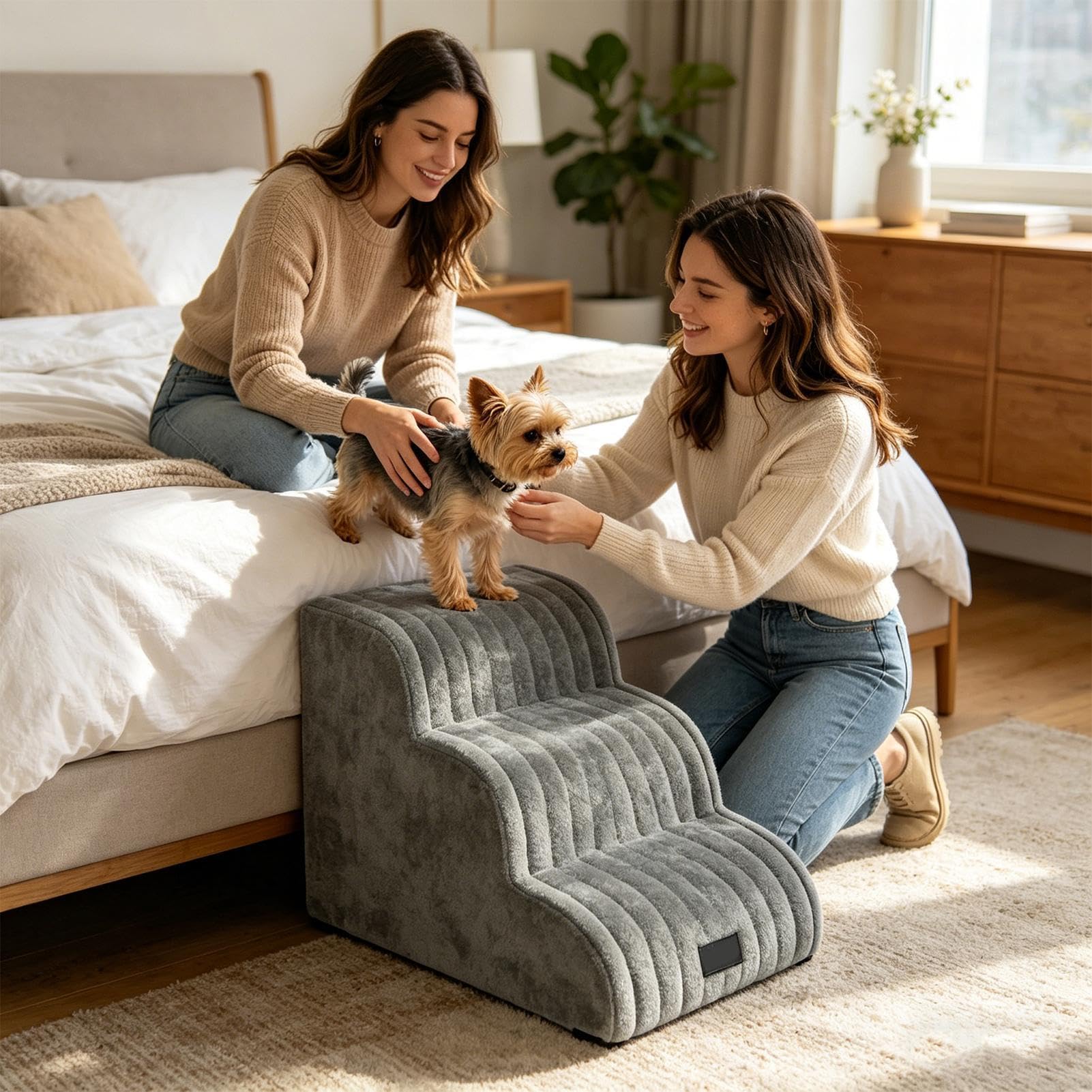 Rampa per Cani da Divano Piccola Rampa Rimovibile e Lavabile per Animali | Gradini per Cuccie di Cani per Gatti di Piccola Taglia e Anziani Cuccioli Divano Poltrona Appartamento Balcone, Terrazza