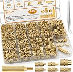 INCLY 440PCS Threaded Inserts M2 M2.5 M3 M4 M5 M6 Brass Heat Set Inserts for Plastic Parts Metric Knurled Nuts Assortment Kit for 3D Printing Components Injection Molding