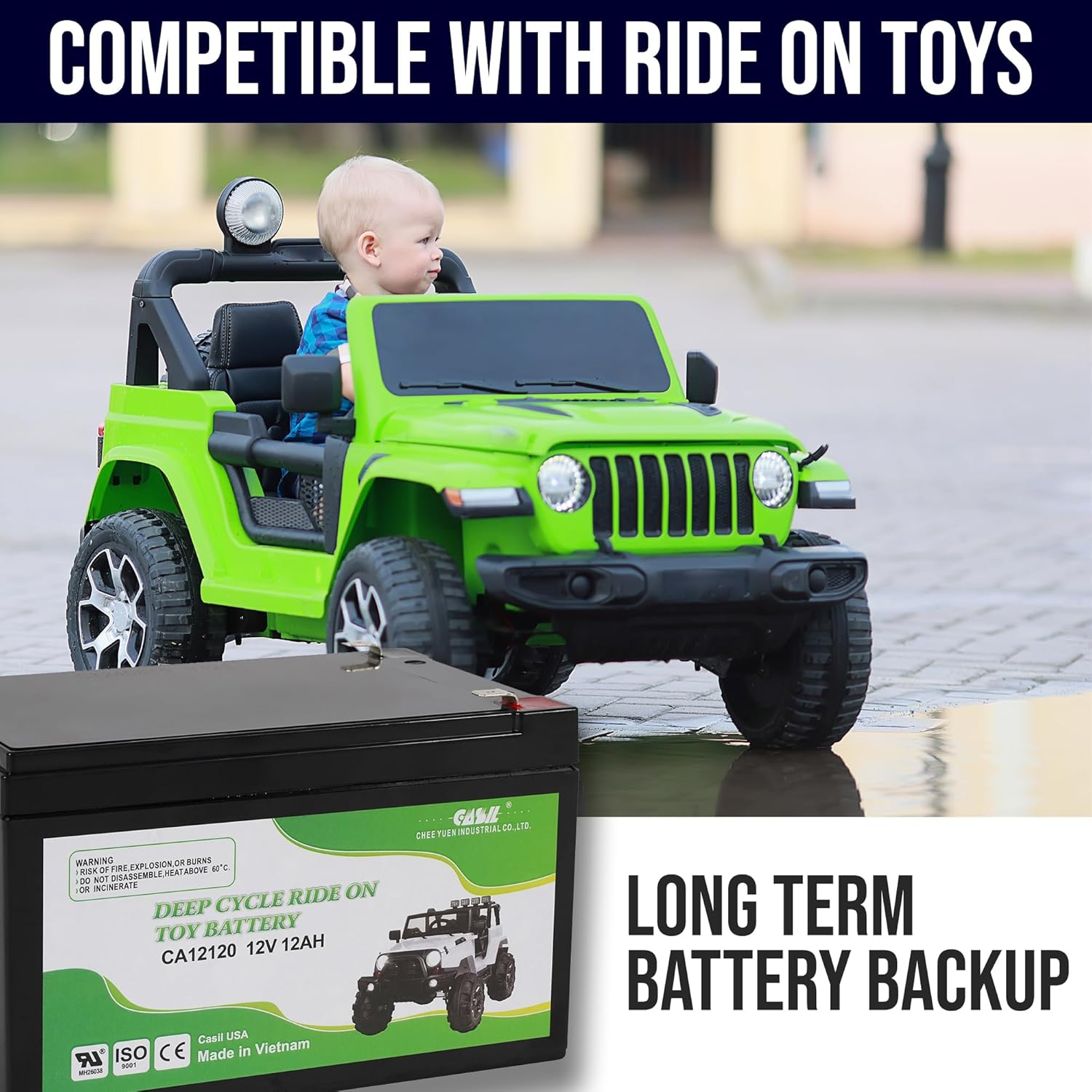 Peg Perego 12 Volt 12AH Battery for Ride On Toys, Compatible with John Deere, Polaris, Gaucho Rock'in Case Ih Tractor Peg Perego Ride on Toys