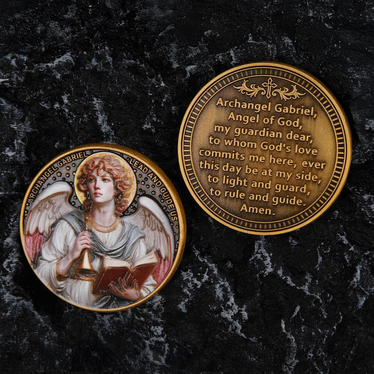 Archangel Gabriel Prayer Coin – Patron Saint of Communication, Divine Messenger Pocket Token for Protection & Guidance, Inspirational Christian Gift for Men & Women, Catholic Devotional Keepsake - Image 4