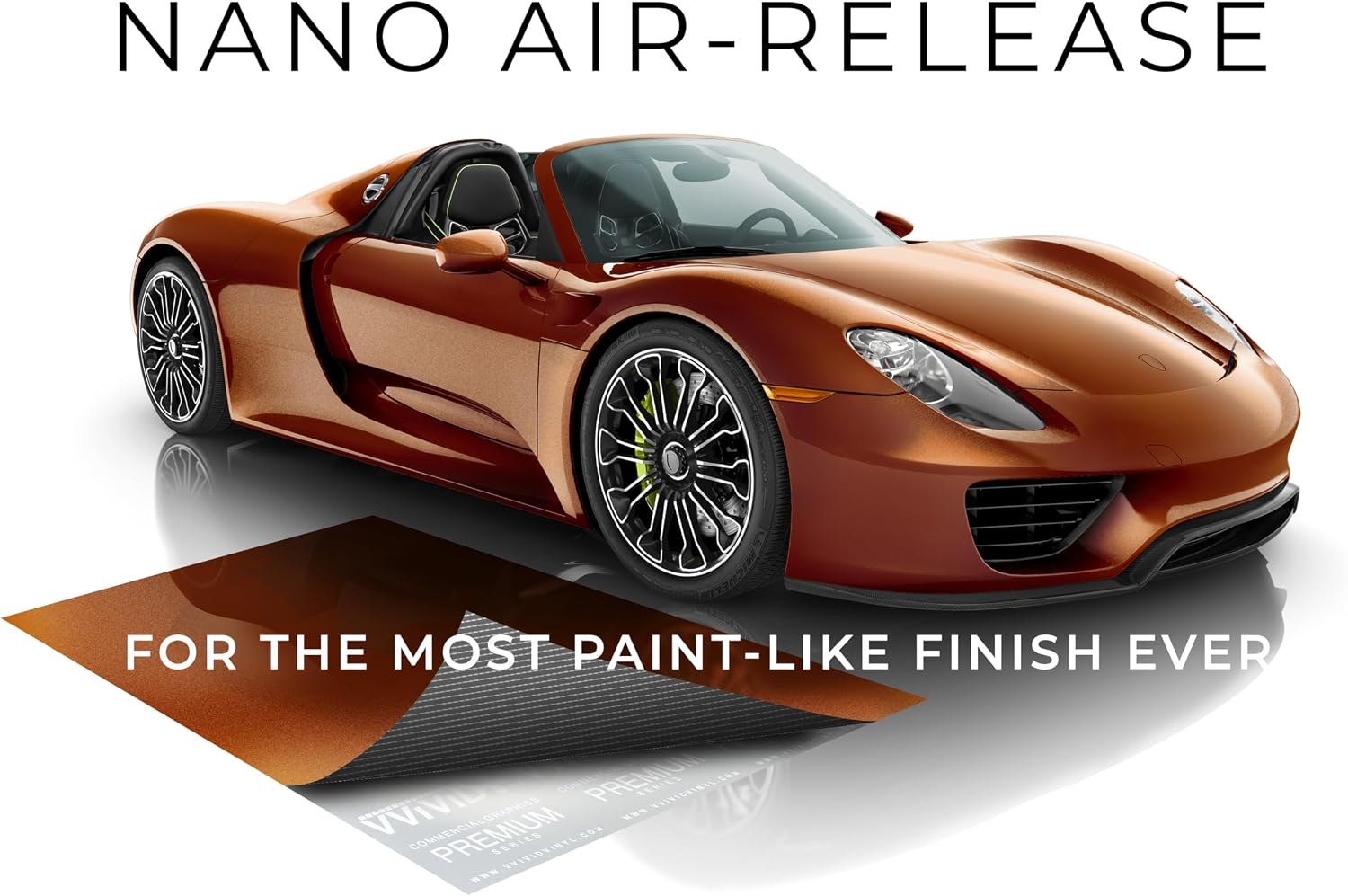 VViViD+ Ultra Gloss Metallic Brown Vinyl Car Wrap Premium Paint Replacement Film Roll with Nano Air Release Technology (1.5ft x 5ft)