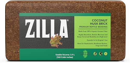 Zilla Coconut Husk Brick, Organic Bedding for Reptiles, Made with