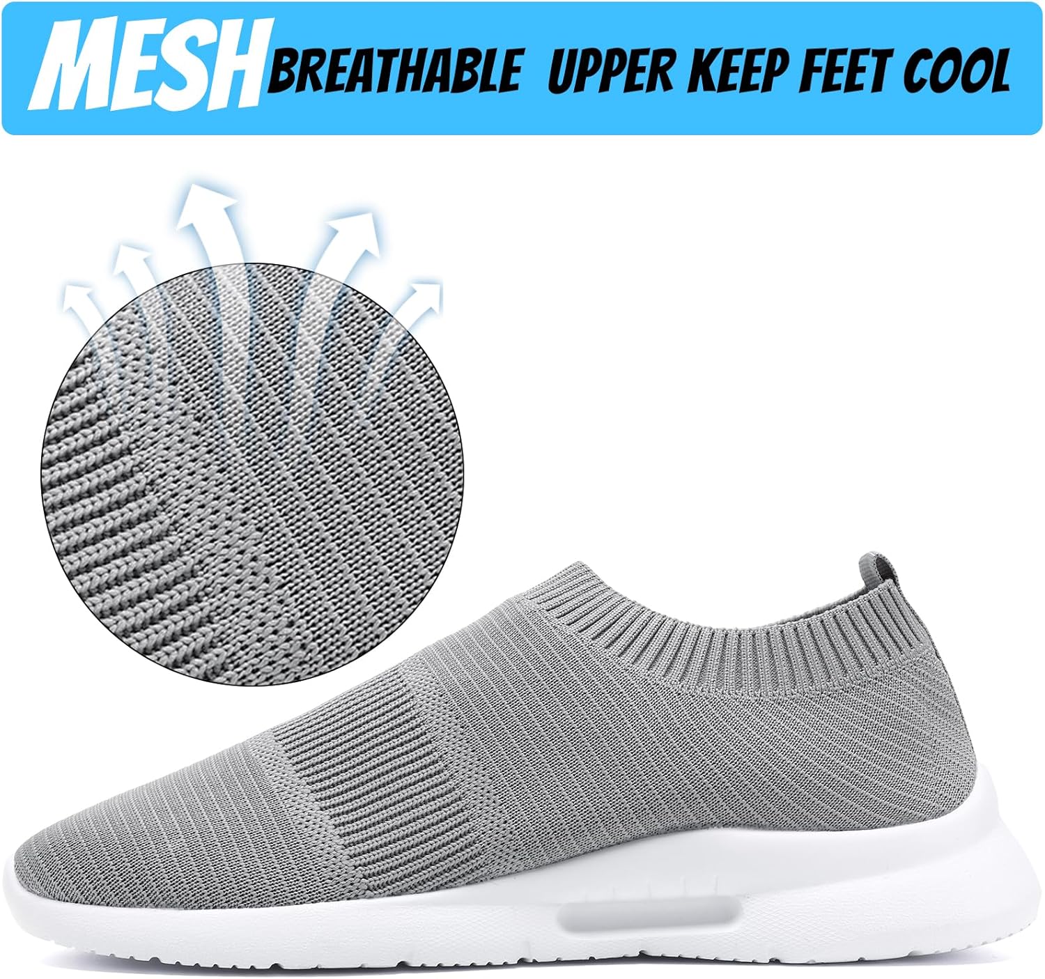 Mens Running Shoes Women Slip On Tennis Walking Sneakers Athletic Breathable Non Slip Gym Casual Lightweight Workout Sport Unisex Shoe