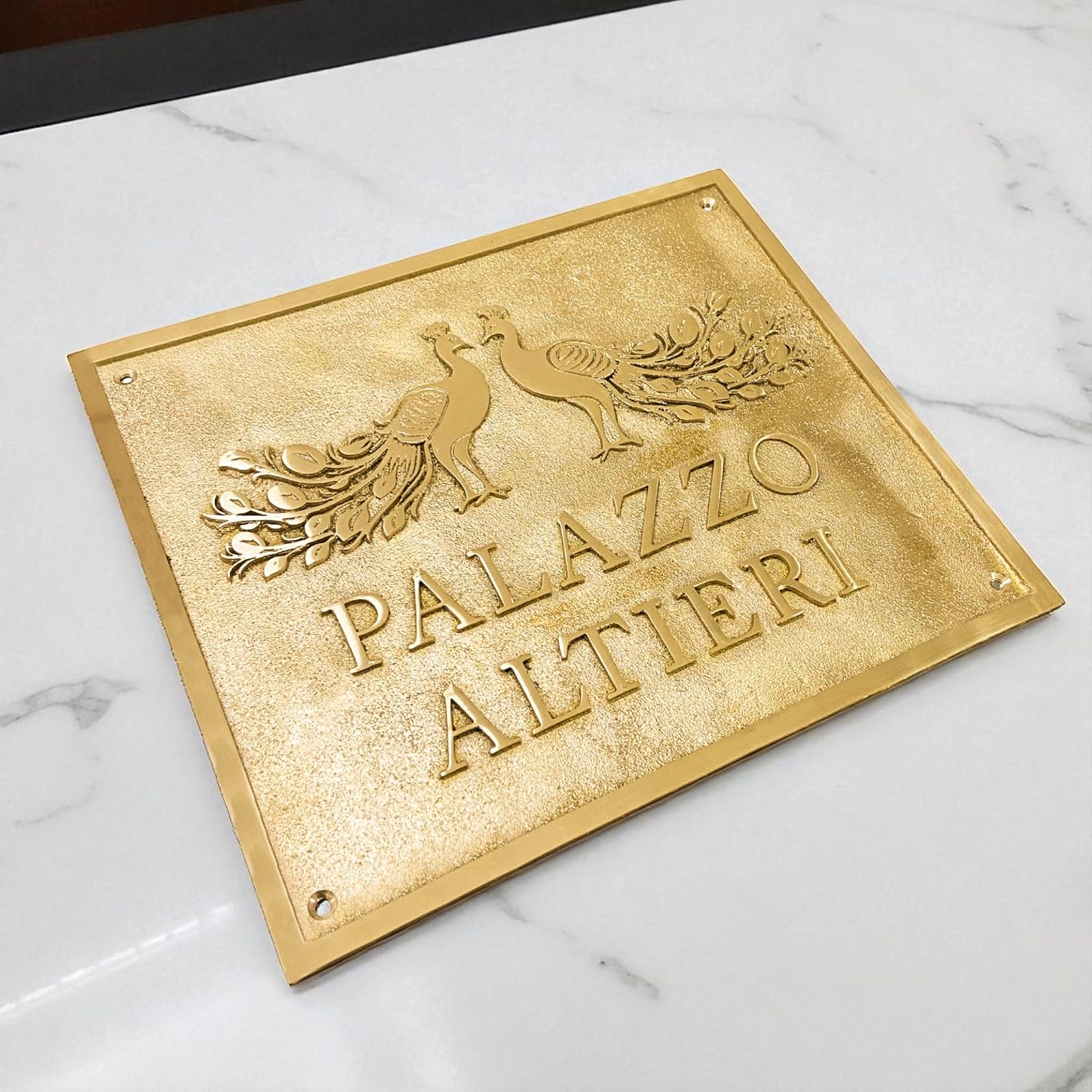 Custom Engraved Solid Brass Name Plaque Sign for Home, Office & Entryway – Personalized Door Plate, Address Sign, Wedding & Gift, Wall Mounted Decorative Brass Plate