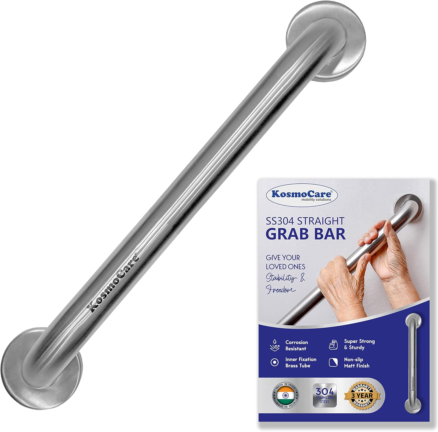 Kosmocare 304 Grade Stainless Steel Wall Mounted Safety