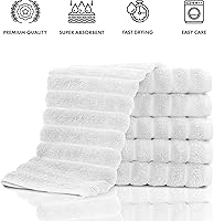 Vista 4 de Classic Turkish Towels - Juego de 6 toallas de lujo de la colección Brampton acanaladas de 100% algodón turco, de secado rápido, suaves y Platino