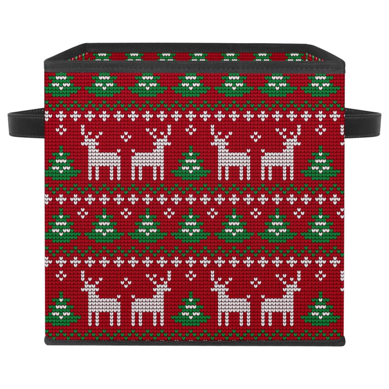 Boîte de rangement pliable rouge de Noël pour organiser votre chambre avec élégance