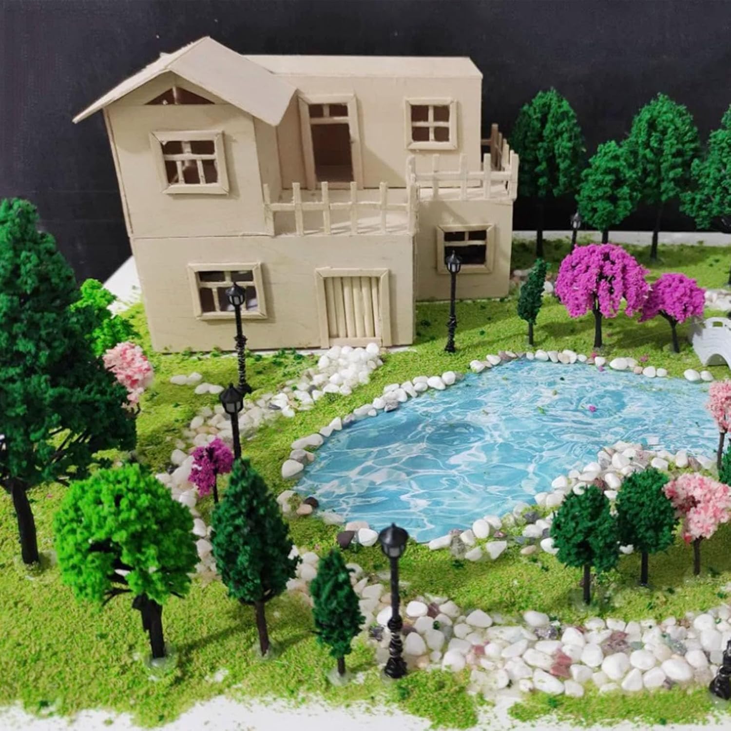 Cayway 60 PCS Miniature Trees Mixed Model Trees Mixed Colors Accessories Model Train Scenery Architecture Trees Fake Trees for Building Model, Model Scenery with No Bases - Image 5