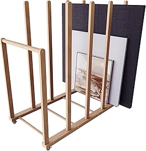 Art Storage Rack for Canvas and Artwork with Caster Wheels