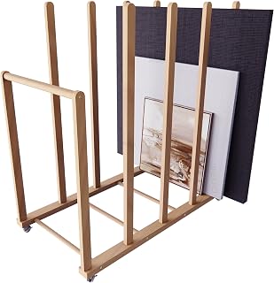 Art Storage Rack, Art Canvas Storage, Art Drying Rack, Canvas Boards Rack Art Storage with Handle & Caster Wheels for Drawing Board, Panel, Paper Pad for Art Studios, Artworks, Gallery