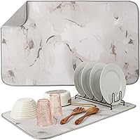 Vista 36 de S&T INC. Tapete de microfibra para secado de platos, reversible y absorbente para cocina, de 16 x 18 pulgadas, color negro