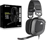 Corsair HS80 RGB USB Casque de jeu Premium avec Dolby Audio 7.1 Surround Sound (microphone omnidirectionnel de grande diffusion, oreillettes en mousse de mémoire, son haute fidélité, construction durable) Carbone