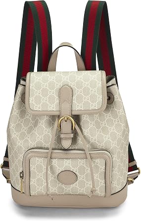 Pre-Loved GG Supreme Canvas Interlocking GG Backpack, Beige