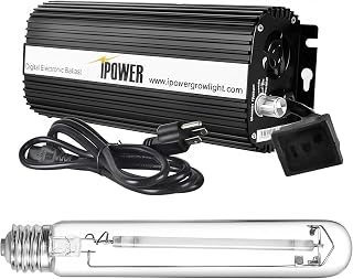 iPower 400W Digital Dimmable Electronic Horticulture Ballast with Pressure Sodium HPS Grow Light Bulb for Indoor Plants Growth
