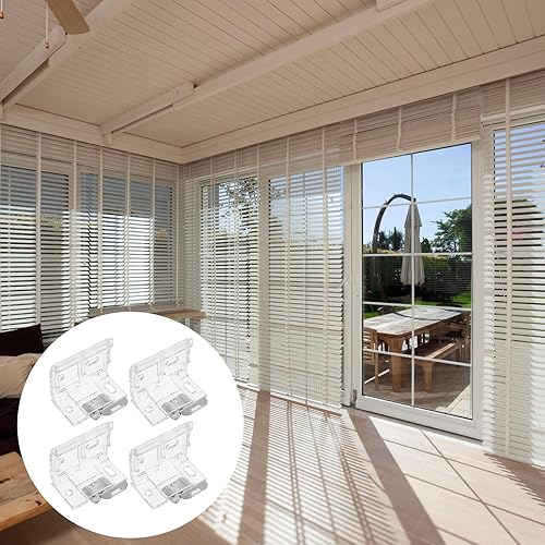 Miniatura 9 de HOMSFOU 4 soportes de cortina para cortinas de ventana, soporte de repuesto inalámbrico para persianas de ventana, soporte inalámbrico para persiana