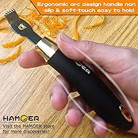 Vista 6 de Rallador Zester para Queso Chocolate Limón Fruta Jengibre Juego de Múltiples Herramientas Mango Ergonómico Antideslizante (Dos Herramientas)