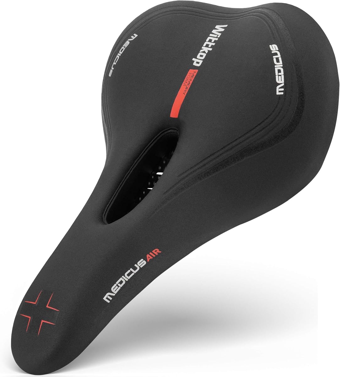Wittkop Asiento de bicicleta I Asiento de bicicleta para hombres y mujeres, Sillín de bicicleta impermeable con innovador concepto de 5 zonas I Asiento de bicicleta estática para BMX, MTB y carretera