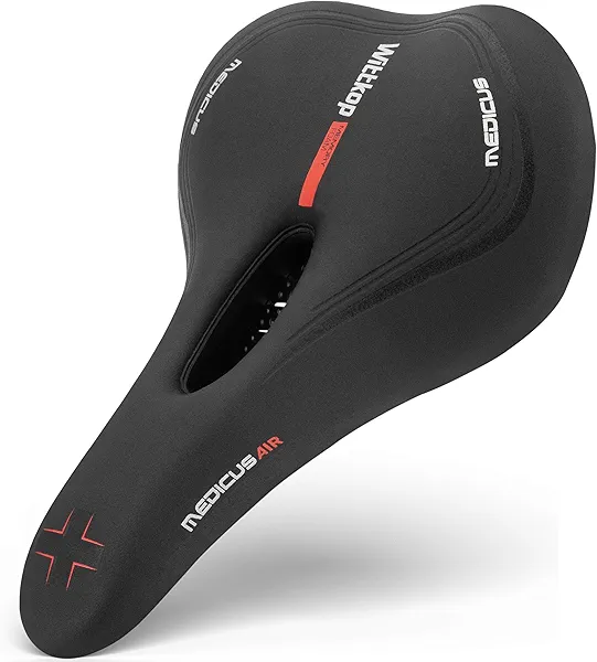 Wittkop Bike Seat, Waterproof Bicycle Saddle for Comfort, Mountain & Road Biking, Wide Bike Seats for Men & Women, BMX, MTB, Bike Seat Comfort, Waterproof Bike Saddle with Innovative 5-Zone-Concept