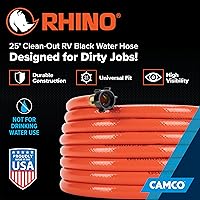 Vista 2 de Manguera de agua de limpieza para gris/negro tanques de agua Camco 22990 RhinoFLEX 25 pulgadas (5/8pulgadas ID)