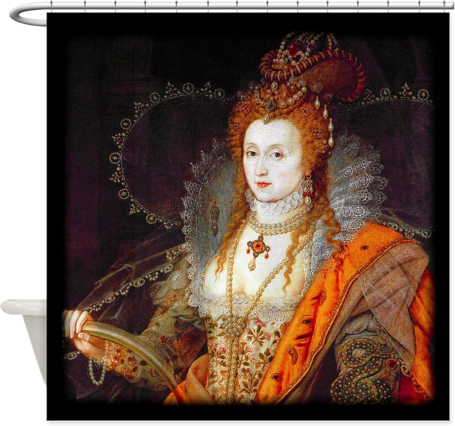CafePress Queen Elizabeth I Decorative Fabric Shower Curtain