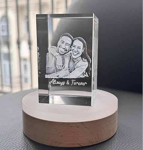 Miniatura 3 de AVAGifts Foto de cristal 3D, regalo personalizado  Regalos personalizados para papá y mamá, él, ella, esposa y marido. Regalos de imagen