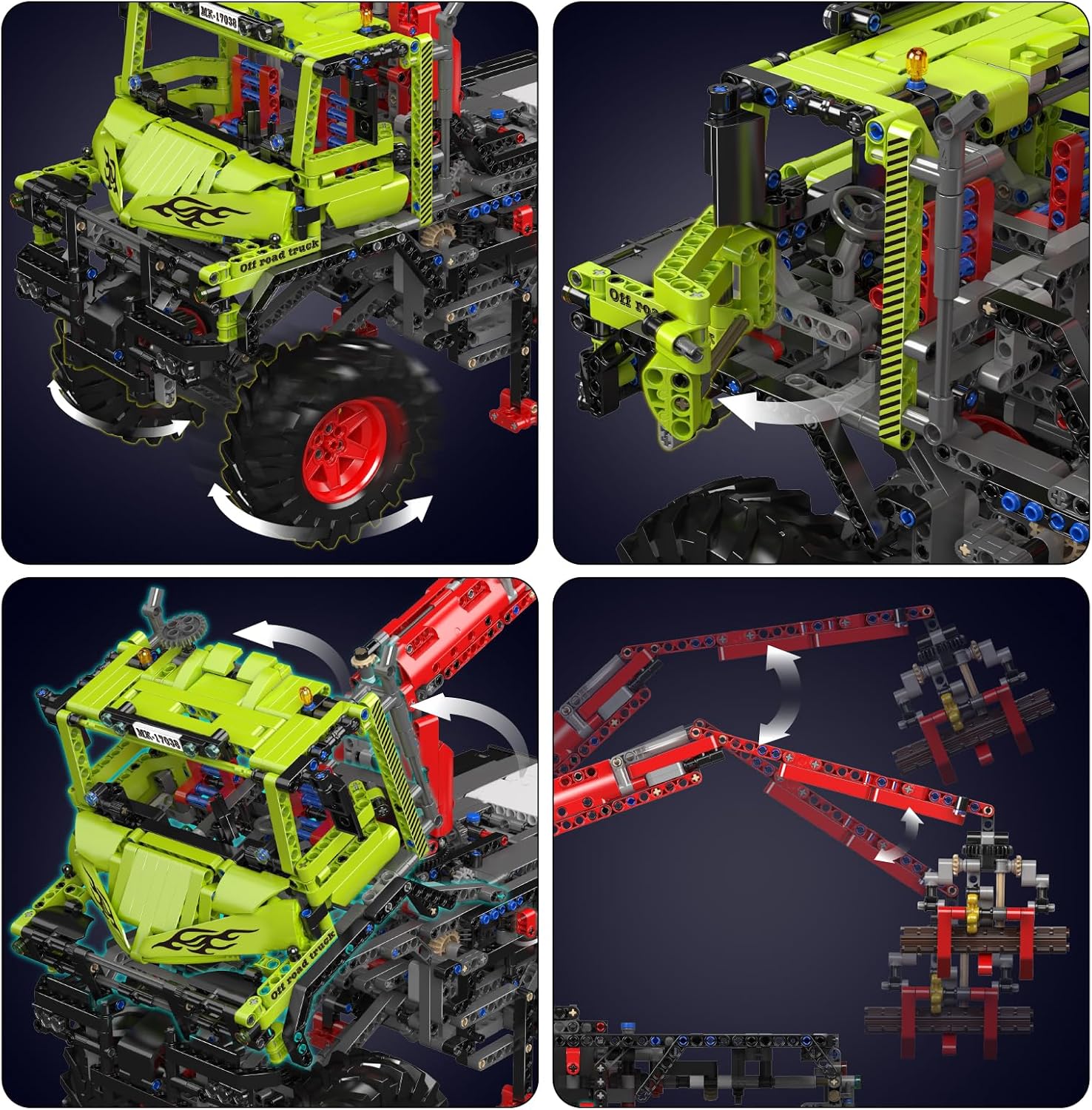 Mould King 17038 Off-Road Vehicle Building Blocks Model, 2002 Parts Technology Remote Controlled Off-Road Vehicle Kit, Remote Controlled Offroader Kit Gifts