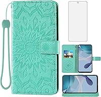 Vista 14 de Asuwish Funda de teléfono para Motorola Moto G 5G 2023 con protector de pantalla de vidrio templado y funda de cuero de girasol, soporte para Gris