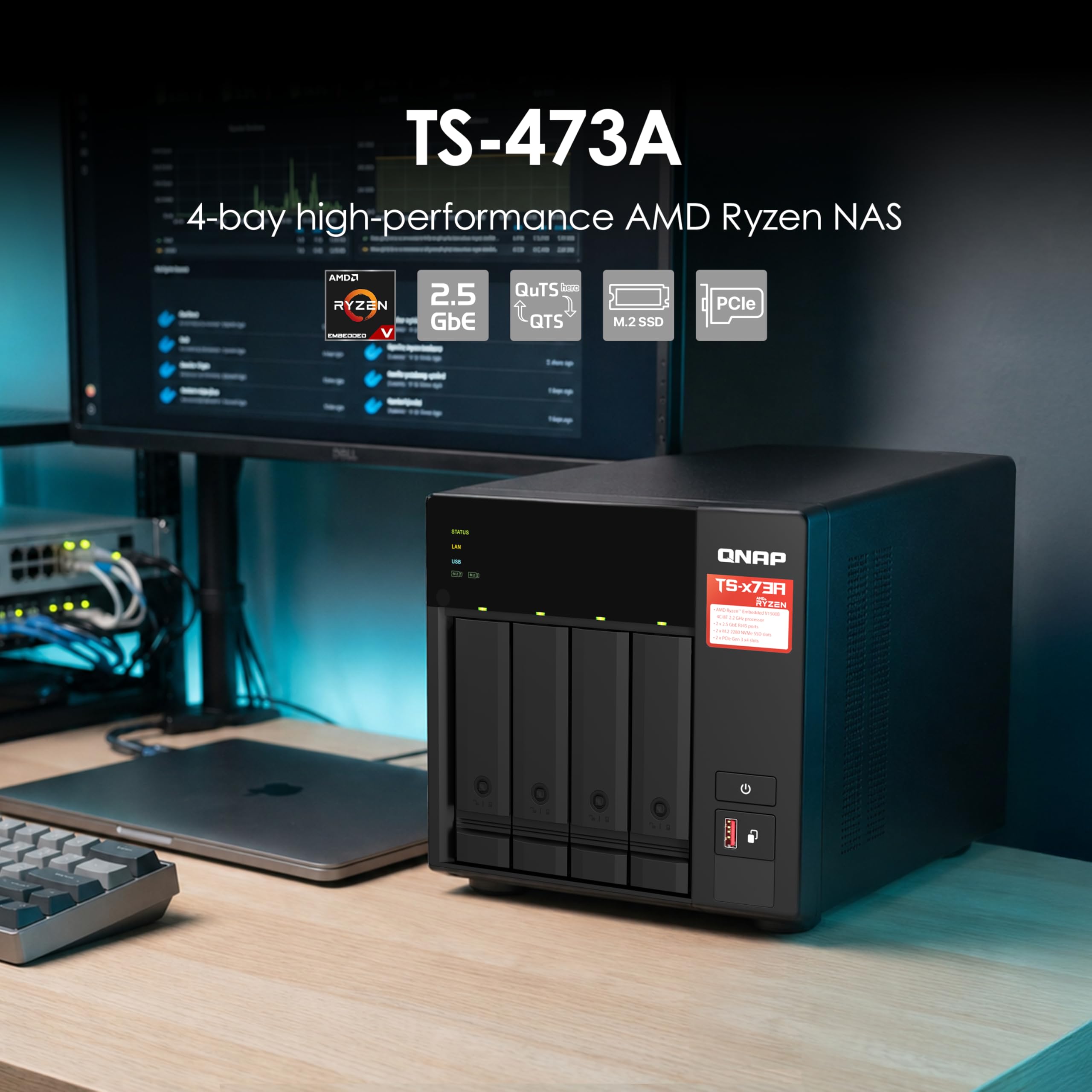 Amazon.com: QNAP TS-473A-8G-US 4 Bay High-Speed Desktop NAS with